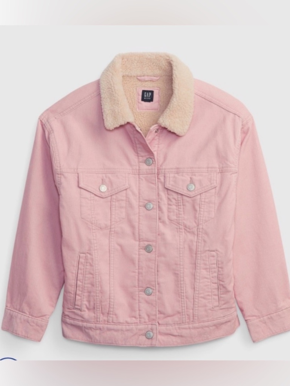NWT Gap Kids Corduroy Sherpa Lined Snap Icon Winter Jacket XXL Women's petite
